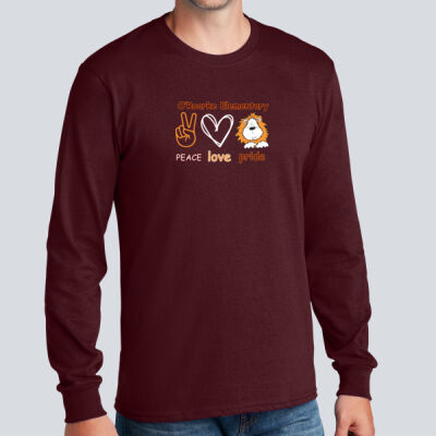 Adult Long Sleeve Shirt - Peace Love Pride w/ PRIDE on Back Thumbnail